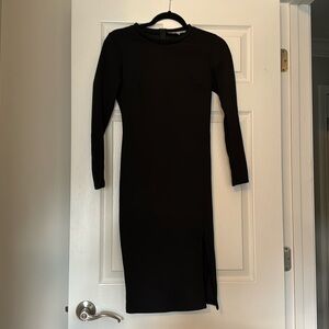 Long sleeve dress with slit